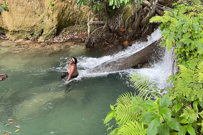 Benta River & Falls Private Tour From Montego Bay - Mud bath and under-water caves: hands-on nature time