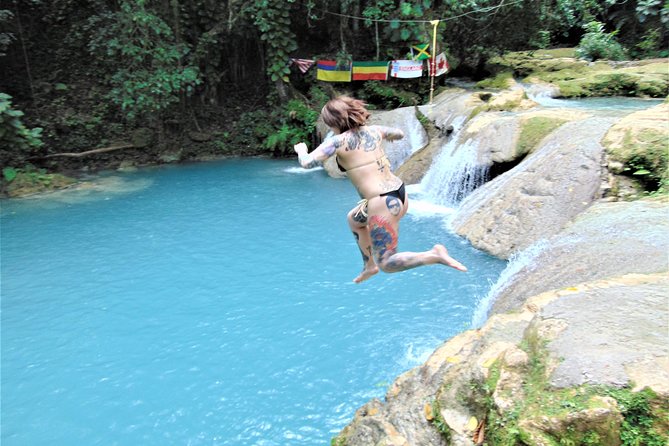 Blue Hole and Secret Falls Day Trip plus Shopping from Falmouth - Blue Hole: mineral pool swimming, rope swings, and photo-friendly caves