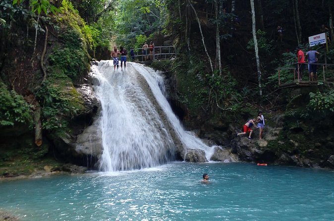 Dunn's River Falls - Blue Hole for jumps, rope swings, and quick thrill timing