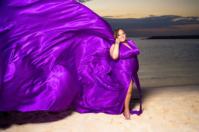 Flying Dress Photoshoot in Jamaica - Your 1-hour flow, from dress choice to beach photo walk