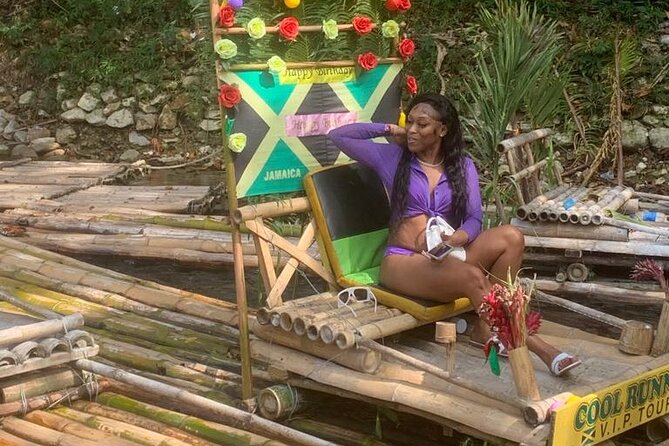 Great River Bamboo Rafting & Limestone Massage at Lethe Jamaica - A 30-foot bamboo raft on the Great River near Montego Bay
