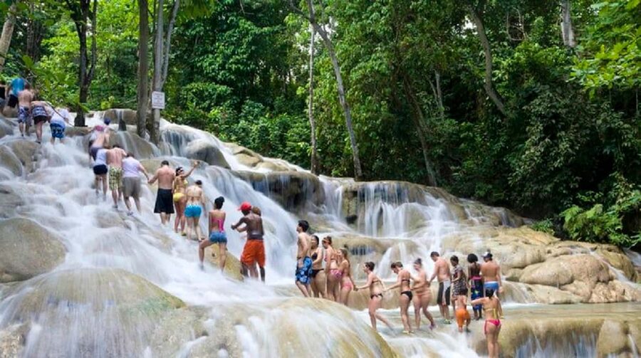 Jamaica: Bobsled and Dunn's River Falls Adventure Tour - Sky Explorer chairlift: the view break before the speed