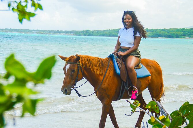 Jamaica's Ocean Horseback Bamboo Raft Adventure and Transport - From nature trail to sea: how the horseback part works