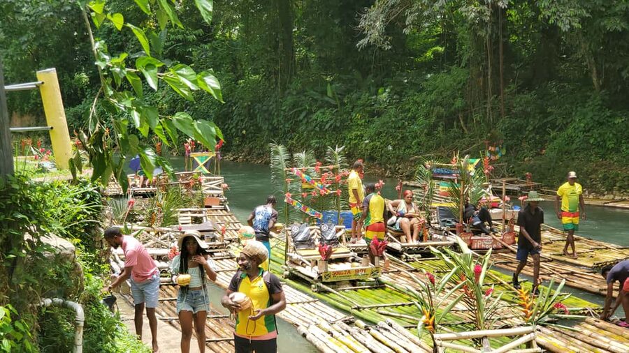 Montego Bay: Bamboo Raft Cruise on the Great River - Limestone scrubs and the optional limestone massage