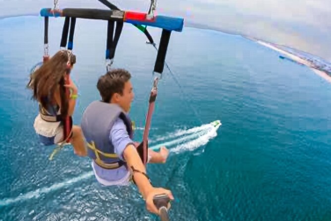 Parasailing above Turquoise Ocean Waters in Montego Bay - Pickup, A/C Ride, and the Changing Area That Saves Your Day