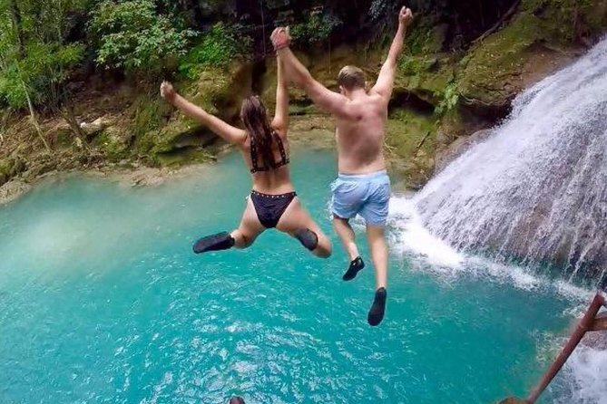 [PRIVATE] Dunn's River Falls, Blue Hole & Secret Falls w/Entrance - Blue Hole: turquoise swimming, jump spots, and rope swing fun
