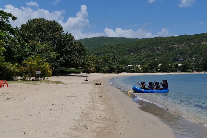 River Rapids Waterfalls Rafting and Beach Adventure - Bengal Bay beach finish: white sand, swimming, and private access